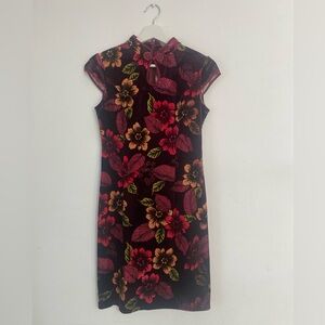 Red Chinese Velvet Dress